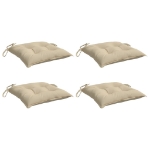 Cuscini per Sedia 4 pz Beige 40x40x7 cm in Tessuto Oxford