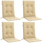 Cuscini Sedia Schiena Bassa 4 pz Beige Mélange 100x50x4 Tessuto