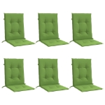 Cuscini Sedia Schiena Bassa 6 pz Verde Mélange 100x50x4 Tessuto