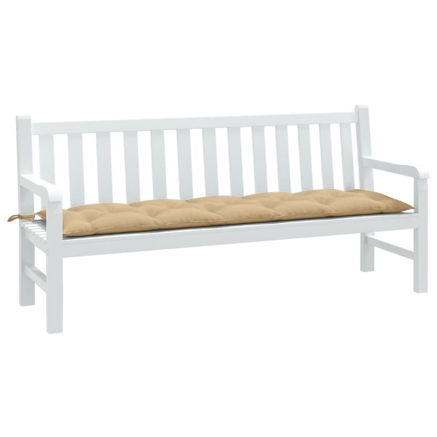 Cuscino Panca da Giardino Beige Mélange 180x50x7 cm in Tessuto