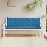 Cuscini Panca Giardino 2pz Blu Mélange 180x50x7 cm Tessuto