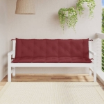 Cuscini Panca Giardino 2pz Rosso Vino Mélange 180x50x7 cm