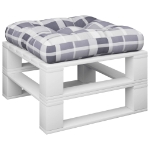 Cuscino per Pallet a Quadri Grigio 58x58x10 cm in Tessuto