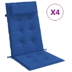 Cuscini Sedia con Schienale Alto 4 pz Blu Reale Tessuto Oxford