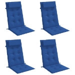 Cuscini Sedia con Schienale Alto 4 pz Blu Reale Tessuto Oxford