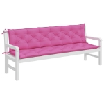 Cuscini per Panca da Giardino 2 pz Rosa 200x50x7 cm in Tessuto