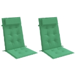 Cuscini per Sedia con Schienale Alto 2 pz Verde Tessuto Oxford