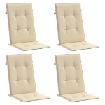 Cuscini per Sedie 4 pz Beige 120x50x3 cm in Tessuto