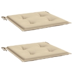 Cuscini per Sedia 2 pz Beige 40x40x3 cm in Tessuto Oxford