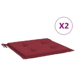 Cuscini per Sedia 2 pz Rosso Vino 40x40x3 cm in Tessuto Oxford