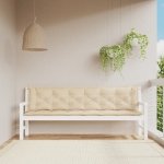 Cuscini Panca da Giardino 2pz Beige 200x50x7cm Tessuto Oxford