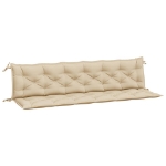 Cuscini Panca da Giardino 2pz Beige 200x50x7cm Tessuto Oxford