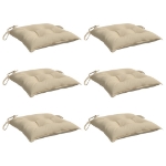 Cuscini per Sedia 6 pz Beige 40x40x7 cm in Tessuto Oxford