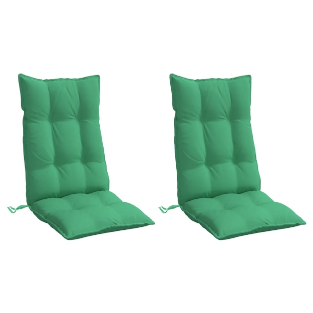 Cuscini per Sedia con Schienale Alto 2 pz Verde Tessuto Oxford