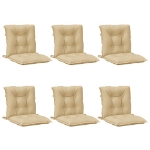 Cuscini Sedia Schiena Bassa 6 pz Beige Mélange 100x50x7 Tessuto