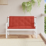 Cuscini Panca Giardino 2pz Rosso Mélange 120x50x7 cm Tessuto