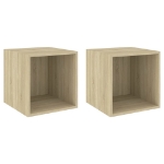 Mobili a Muro 2pz Rovere Sonoma 37x37x37 cm Legno Multistrato