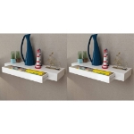 Mensole con Cassetti 2 pz Bianco 80 cm