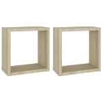 Mensole a Cubo 2 pz Rovere Sonoma 30x15x30 cm