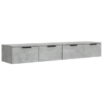 Mobili Pensili 2 pz Grigio Cemento 68x30x20cm Legno Multistrato