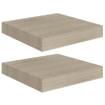 Scaffali a Parete 2 pz Rovere 23x23,5x3,8 cm in MDF