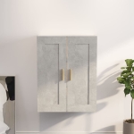 Mobile a Parete Grigio Cemento 69,5x32,5x90cm Legno Multistrato