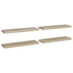 Scaffali a Parete 4 pz Rovere 80x23,5x3,8 cm in MDF