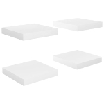 Scaffali a Parete 4 pz Bianco Lucido 23x23,5x3,8 cm in MDF