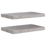 Scaffali a Parete 2 pz Grigio Cemento 50x23x3,8 cm in MDF