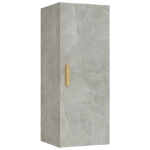 Armadietto a Muro Grigio Cemento 34,5x34x90cm Legno Multistrato