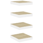 Scaffali a Parete 4 pz Rovere e Bianco 23x23,5x3,8 cm in MDF