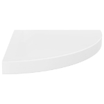 323909 Floating Corner Shelves 4 pcs High Gloss White 35x35x3,8 cm MDF