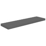 Scaffali a Parete 2 pz Grigio Lucido 90x23,5x3,8 cm in MDF