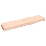 Ripiano a Parete 40x10x2 cm Legno Massello Rovere Non Trattato