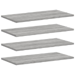 Mensole Parete 4pz Grigio Sonoma 60x30x1,5cm Legno Multistrato