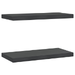 Mensole a Muro 2 pz 50x23,5x3 cm Nero in Acciaio Inossidabile