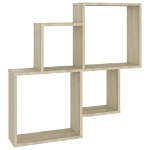 Mensola Muro Cubo Rovere Sonoma 80x15x78,5cm Legno Multistrato