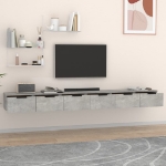 Mobili a Muro 2 pz Grigio Cemento 102x30x20cm Legno Multistrato