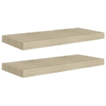 Scaffali a Parete 2 pz Rovere 60x23,5x3,8 cm in MDF