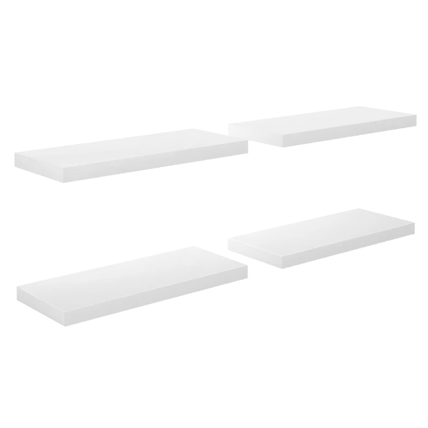 Scaffali a Parete 4 pz Bianco Lucido 60x23,5x3,8 cm in MDF