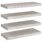 Scaffali a Parete 4 pz Grigio Cemento 60x23,5x3,8 cm in MDF