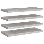 Scaffali a Parete 4 pz Grigio Cemento 80x23,5x3,8 cm in MDF