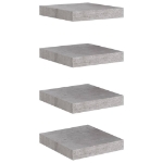 Scaffali a Parete 4 pz Grigio Cemento 23x23,5x3,8 cm in MDF