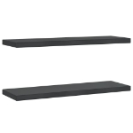 Mensole a Muro 2 pz 75x23,5x3 cm Nero in Acciaio Inossidabile