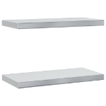 Mensole a Muro 2 pz 50x23,5x3cm Argento in Acciaio Inossidabile