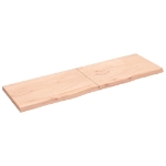 Ripiano a Parete 200x60x(2-6) cm Massello Rovere Non Trattato