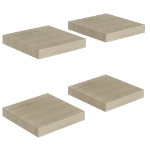 Scaffali a Parete 4 pz Rovere 23x23,5x3,8 cm in MDF