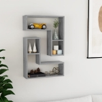 Mensole a Muro 2pz Grigio Cemento 50x15x50cm Legno Multistrato