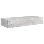 Scaffale con Cassetti da Parete Grigio Cemento 60x23,5x10cm MDF