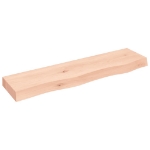 Ripiano a Parete 80x20x6 cm Legno Massello Rovere Non Trattato